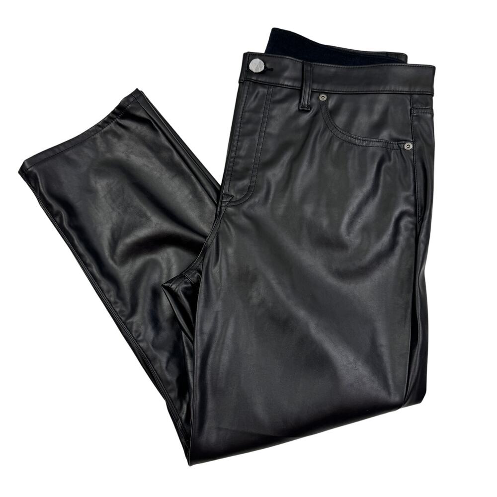 GAP Vintage Slim High-Rise Faux Vegan Leather Chic Rocker Biker Pant Women's 16S